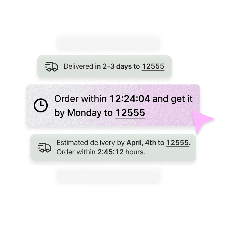Estimated delivery date personalization preview