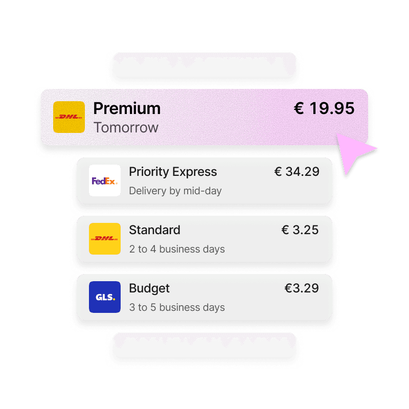 Shipping options personalization preview