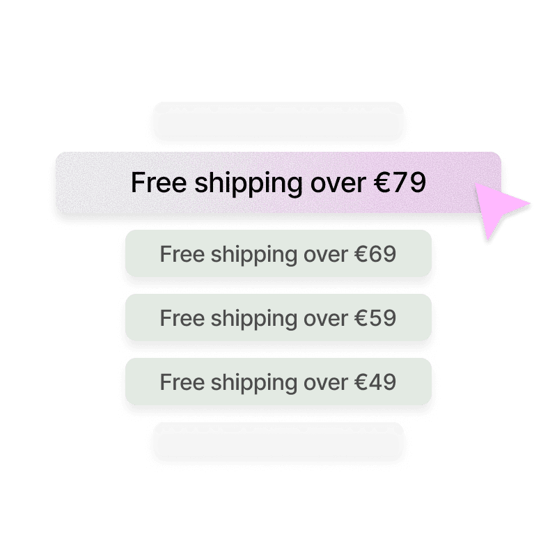 Free shipping threshold personalization preview